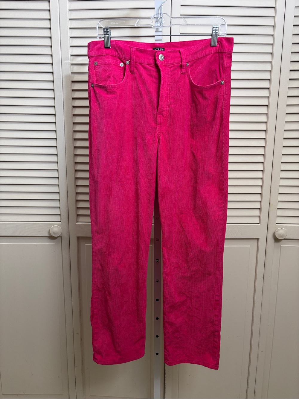 J. Crew Bright Pink Vintage Slim-Straight Corduroy Pant Size 29